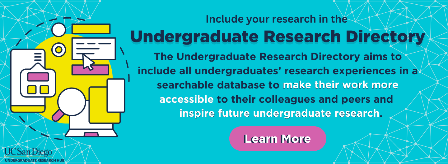 Undergraduate DIrectory: include your research in a searchable database for your colleagues to find your works and be inspired to do research!